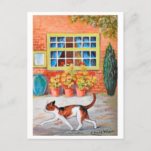 Prowling Cat, Louis Wain Postcard