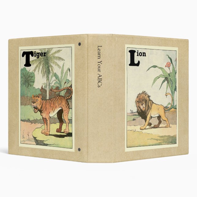 Prowling Lion Stalking Tiger Story Book Binder (Background)