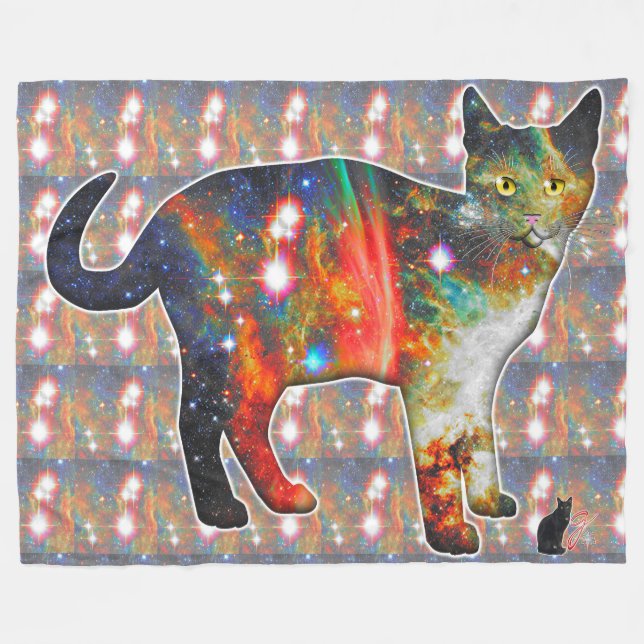 Proxima Space In Cat Fleece Blanket (Front (Horizontal))
