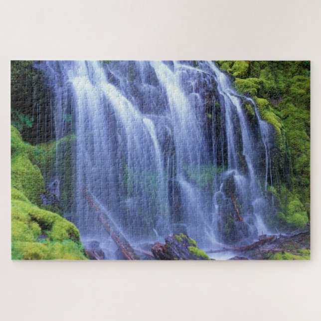 Proxy Falls in Oregon's Central Cascade Mountains Jigsaw Puzzle (Horizontal)