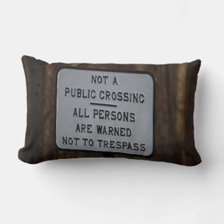 PRR Not A Public Crossing Cast Iron Sign Pillow