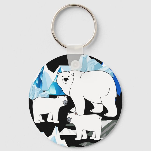 Prsonalized Thank You Polar Bear  Keychain (Front)