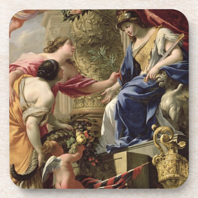 Prudence Leading Peace and Abundance, c.1645 (oil Coaster (Front)
