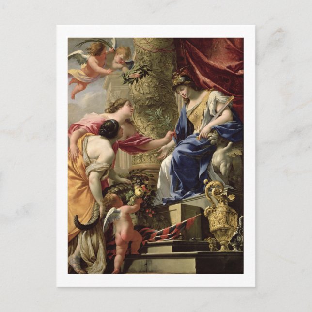 Prudence Leading Peace and Abundance, c.1645 (oil Postcard (Front)