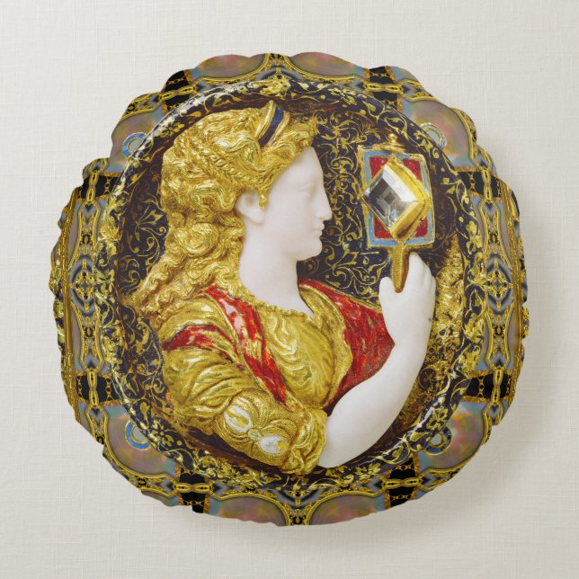 Prudence Old World Elegant  Round Pillow (Front)