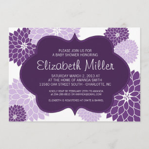 Prune et invitation pourpre lilas nuptiale ou de