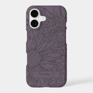 Prune poussiéreuse avec nom et chrysanthèmes