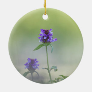 Prunella Flower Nature Photo Ceramic Ornament