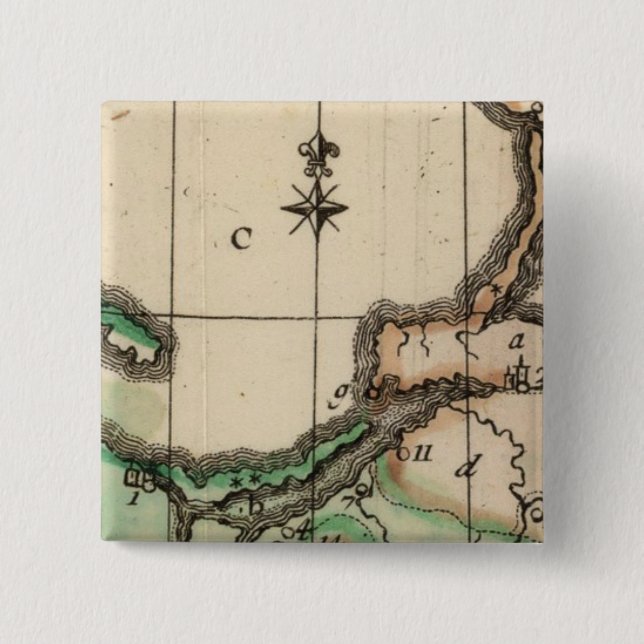 Prussia 2 inch square button (Front)