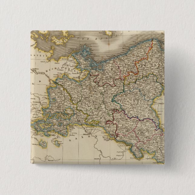 Prussia 2 Inch Square Button (Front)