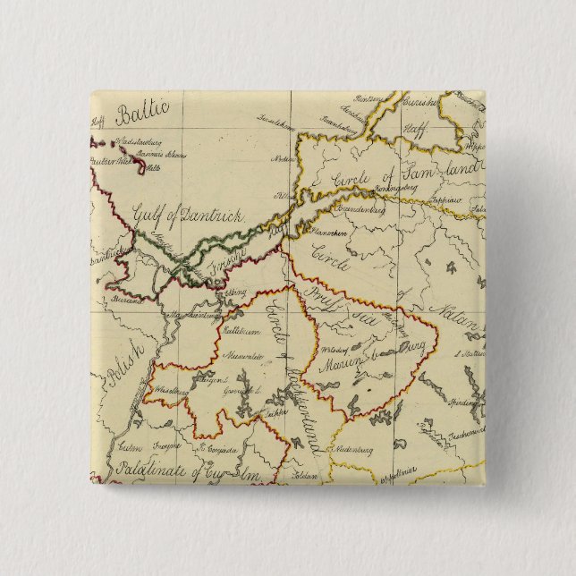 Prussia 3 2 inch square button (Front)