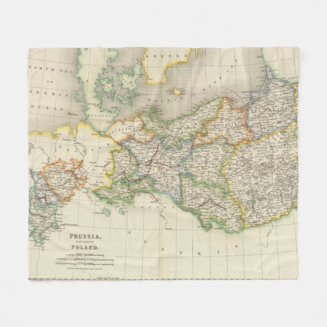Prussia and Poland Fleece Blanket (Front (Horizontal))