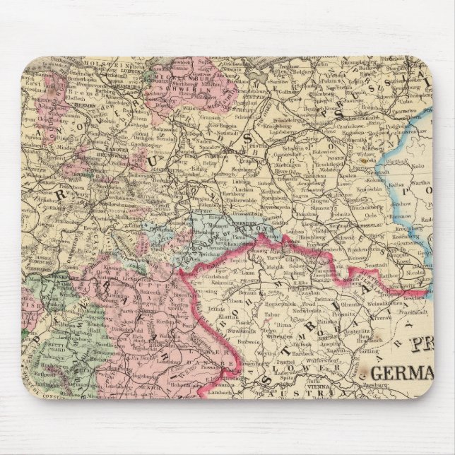 Prussia, German States Map by Mitchell Mouse Pad (Front)