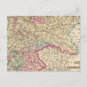 Prussia, German States Map by Mitchell Postcard