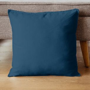 Prussian Blue Solid Colour Classic Elegant Throw Pillow