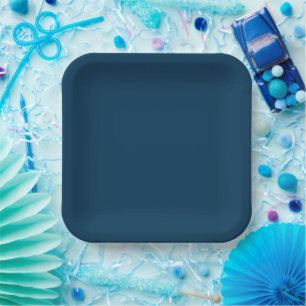 Prussian Blue Solid Paper Plates