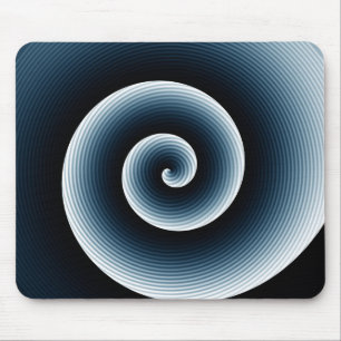 Prussian Blue Spiral Pattern Mouse Pad