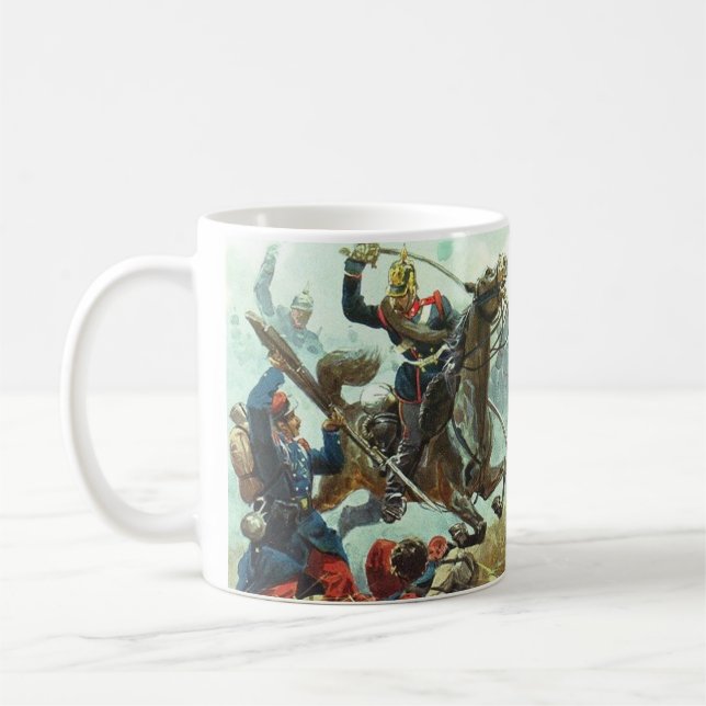 Prussian Cavalry Charge Franco-Prussian war Coffee Mug (Left)