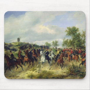 Prussian cavalry on expedition, c.19th mouse pad