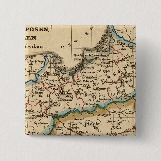 Prussian Empire 2 Inch Square Button (Front)