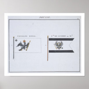 Prussian Flags, from a French book of Flags, c.181 Poster