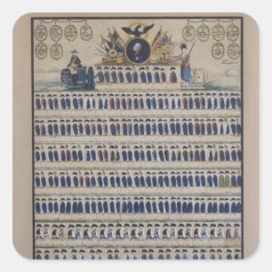 Prussian uniforms from the time of Frederick Square Sticker