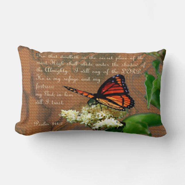 Ps91 Butterfly Throw Pillow Lumbar 13" x 21" (Front)