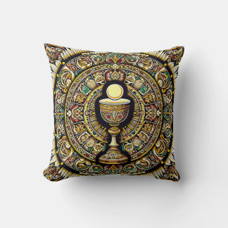 PS Communion Host and Chalice Expressionist Effect Throw Pillow