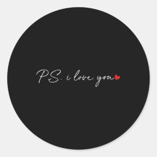 Ps I Love You Day Valentines Day Purple Heart Wome Classic Round Sticker