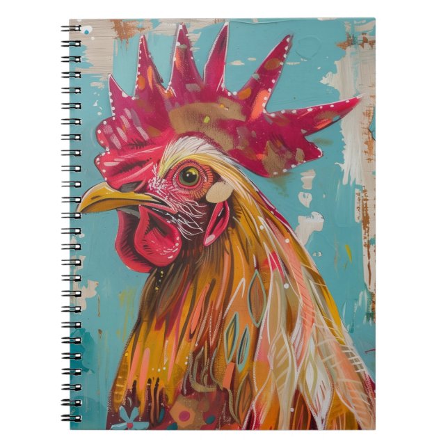 PS Nature Designs, Beautiful BoHo Rooster Notebook (Front)