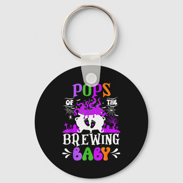 Ps Of The Brewing Baby Dad To Be Halloween  Keychain (Front)