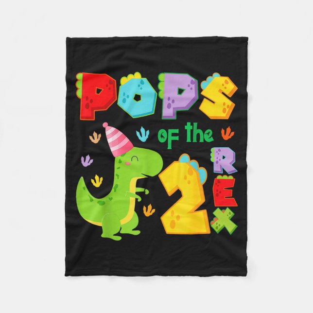 Ps Of The Two Rex 2nd Birthday Boy Dinosaur T-rex  Fleece Blanket (Front)