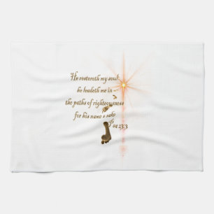 Psa 23.3 The Lord is my shepard Kitchen Towel