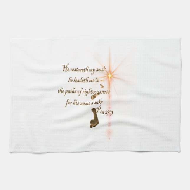 Psa 23.3 The Lord is my shepard Kitchen Towel (Horizontal)