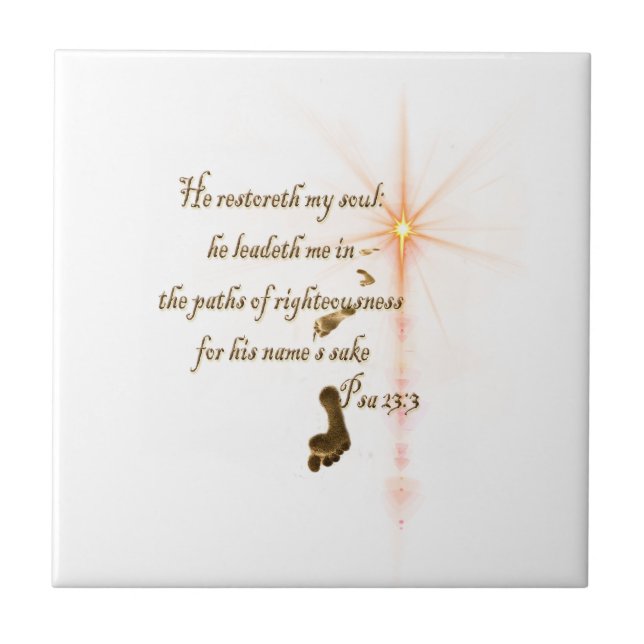 Psa 23.3 The Lord is my shepard Tile (Front)