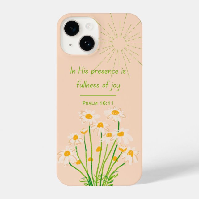 Psalm16:11 Bible Verse Floral Christian Phone Case (Back)
