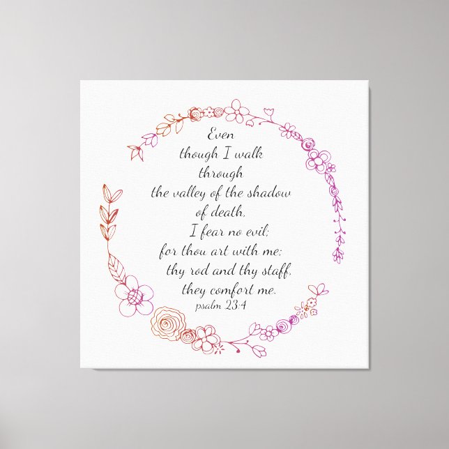 Psalm23:4 canvas print (Front)