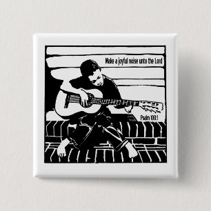Psalm 100:1 2 inch square button