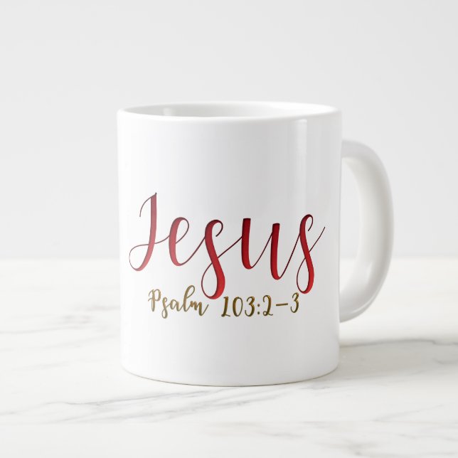 PSALM 103:2-3 Jumbo Mug (Front Right)