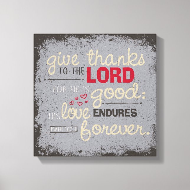 Psalm 107:1 canvas print (Front)