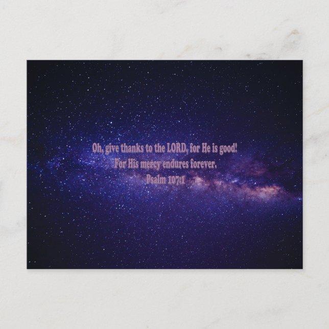 Psalm 107:1 postcard (Front)