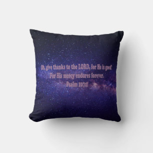 Psalm 107:1 throw pillow