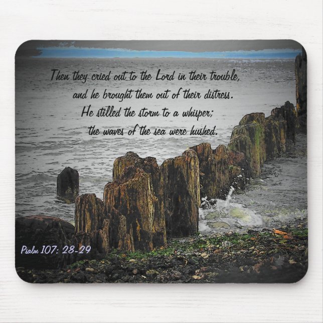 Psalm 107: 28-29 mouse pad (Front)