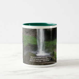 Psalm 107:35 He turns a wilderness into... Two-Tone Coffee Mug