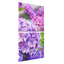 Psalm 107:8 Vilet hydrangea canvass Stretched Canvas Prints