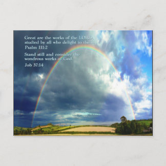 Psalm 111:2  Rainbow Postcard