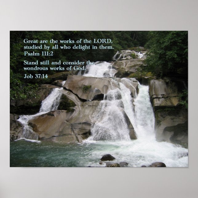 Psalm 111:2 Waterfall Poster (Front)