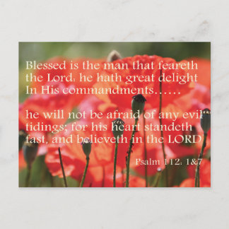 Psalm 112 - Blessed is the man .... Postcard