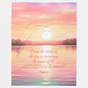 Psalm 113:3 fleece blanket