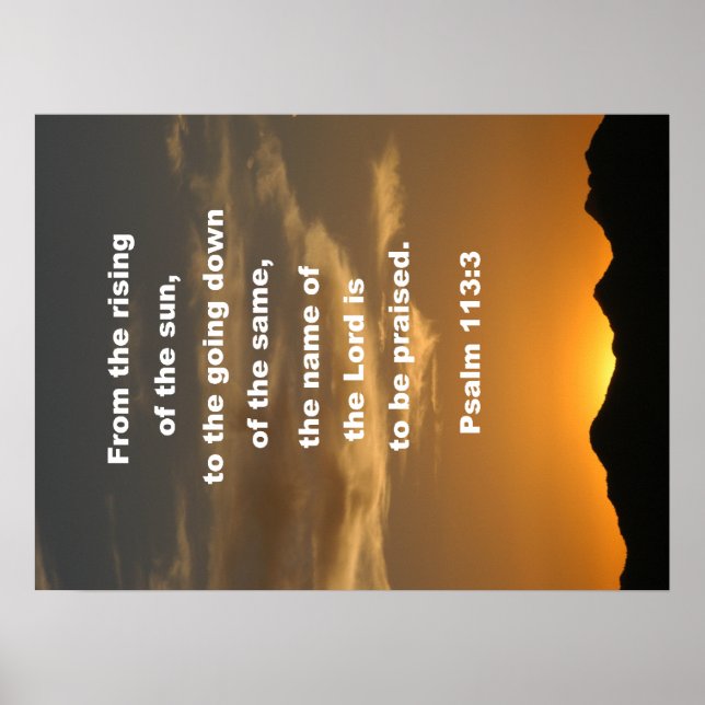 Psalm 113:3 poster (Front)